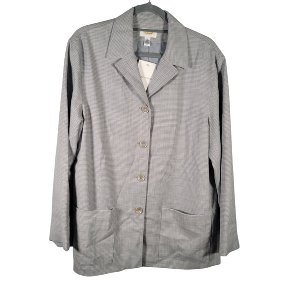 Vtg Talbots Blazer 10 Blue Worsted Wool USA NWT Lined 4-Button Career Jacket - Picture 1 of 10